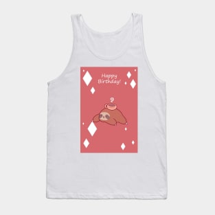 "Happy Birthday" Coffee Sloth Tank Top